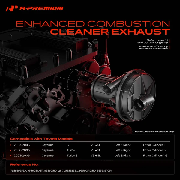 2 Pcs Secondary Air Injection Pump for Porsche Cayenne 2003-2006 4.5L