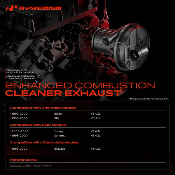 Secondary Air Injection Pump for Chevy S10 Blazer GMC Sonoma Jimmy Olds V6 4.3L