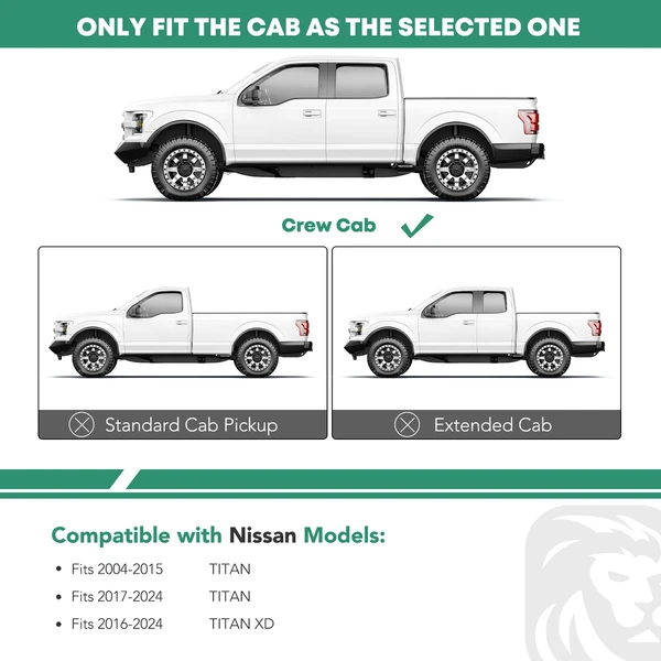 5 Inch Chrome S/S 304 Oval Bent End Side Step Bars for 2004-2015 2017-2023 Nissan TITAN