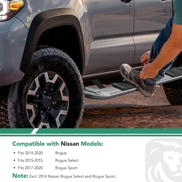 3 Inch Chrome S/S 304 Round Side Step Bars for Nissan Rogue 2014-2020