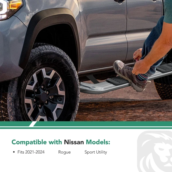 3 Inch Chrome S/S 304 Round Side Step Bars for Nissan Rogue 2021-2024