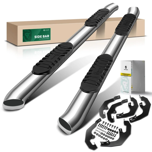 5 Inch Chrome S/S 304 Oval Bent End Side Step Bars  for 2021-2024 GMC Yukon