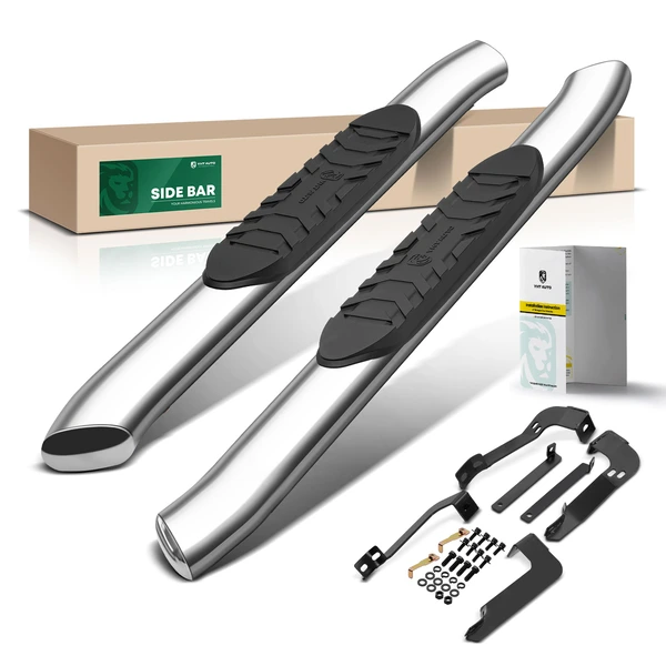 5 Inch Chrome S/S 304 Oval Bent End Side Step Bars for 1999-2013 GMC Sierra 1500