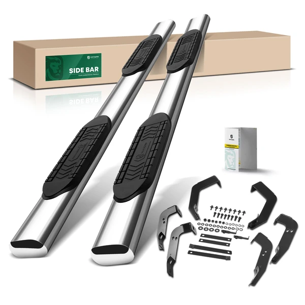 6 Inch Chrome S/S 304 Oval Straight Side Step Bars for 1999-2004 GMC Sierra 2500