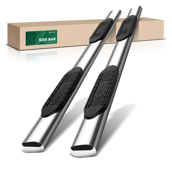 6 Inch Chrome S/S 304 Oval Straight Side Step Bars for 1999-2004 GMC Sierra 2500