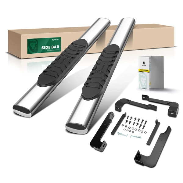 5 Inch Chrome S/S 304 Oval Straight Side Step Bars for 1999-2013 GMC Sierra 1500