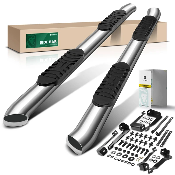 5 Inch Chrome S/S 304 Oval Bent End Side Step Bars for 1999-2013 GMC Sierra 1500