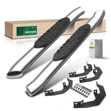 5 Inch Chrome S/S 304 Oval Bent End Side Step Bars for 2020-2023 Chevrolet Silverado 2500 HD