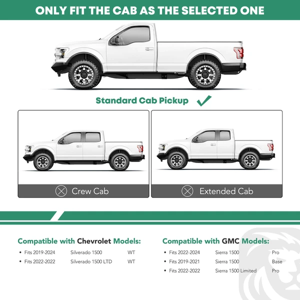 3 Inch Chrome S/S 304 Round Side Step Bars for 2022 Chevrolet Silverado 1500 LTD