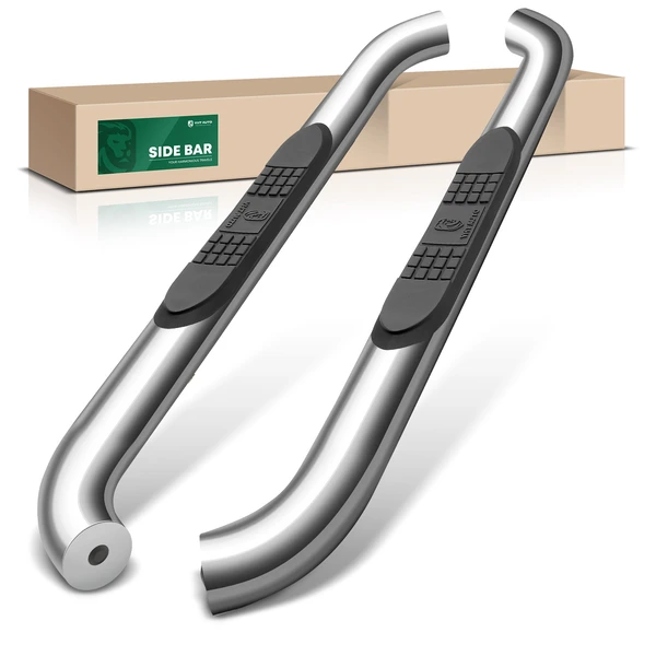 3 Inch Chrome S/S 304 Round Side Step Bars for 2007-2018 Chevrolet Silverado 2500 HD