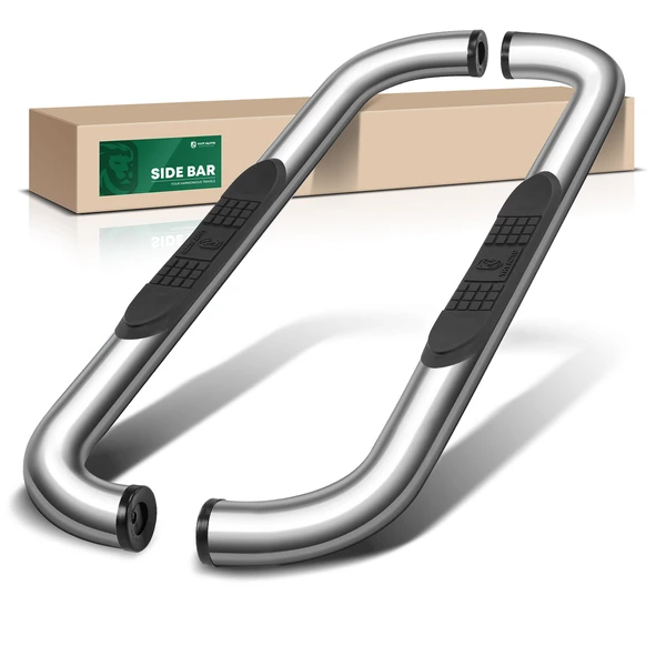 3 Inch Chrome S/S 304 Round Side Step Bars for 2001-2018 Chevrolet Silverado 2500 HD