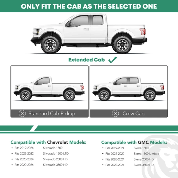 3 Inch Chrome S/S 304 Round Side Step Bars for 2022 Chevrolet Silverado 1500 LTD