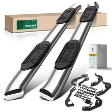 6 Inch Chrome S/S 304 Oval Bent End Side Step Bars for 2010-2018 Chevrolet Silverado 2500