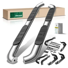 4 Inch Chrome S/S 304 Oval Bent End Side Step Bars for 2007-2018 GMC Sierra 3500 HD