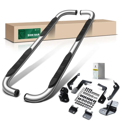 3 Inch Chrome S/S 304 Round 90-Degree Bent Ends Side Step Bars 