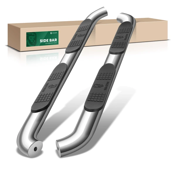 4 Inch Chrome S/S 304 Oval Bent End Side Step Bars for Chevy Colorado GMC Canyon Extended Cab