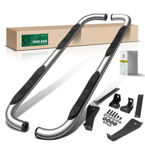 4 Inch Chrome S/S 304 Oval Side Step Bars for 2020-2024 Chevrolet Silverado 2500 HD