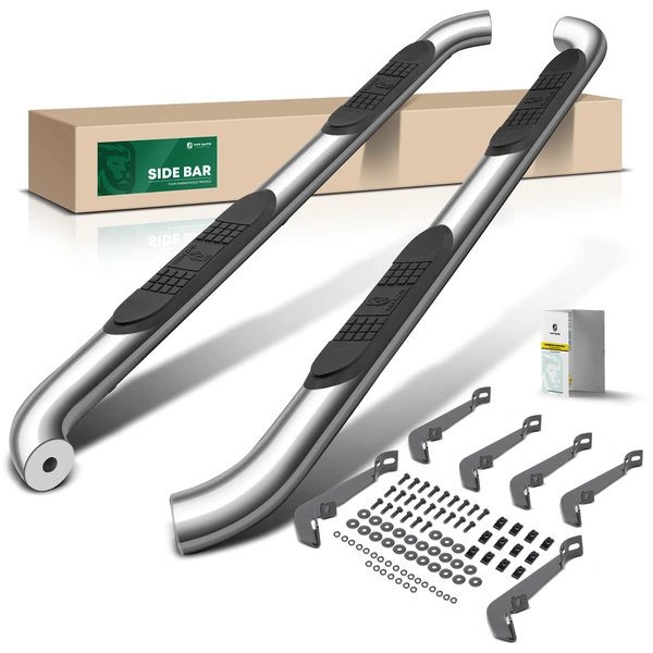 3 Inch Chrome S/S 304 Round Side Step Bars for 2015-2024 Chevrolet Colorado