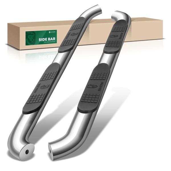 4 Inch Chrome S/S 304 Oval Bent End Side Step Bars for Chevrolet Colorado GMC Canyon Crew Cab