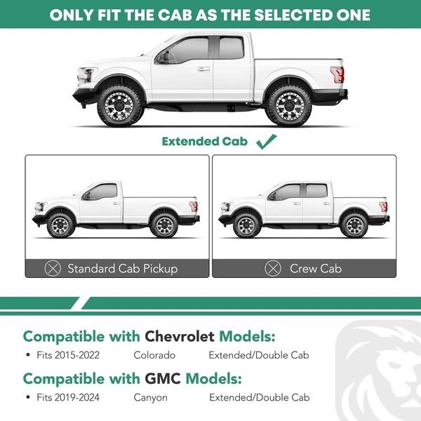 4.25 Inch Chrome S/S 304 Side Step Bars for 2015-2022 Chevrolet Colorado