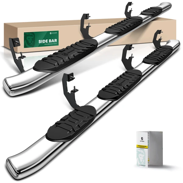 2 Pcs 5 Inches Chrome S S 304 Oval Side Step Bars for 2001-2003 2005-2006 GMC Sierra 1500 HD