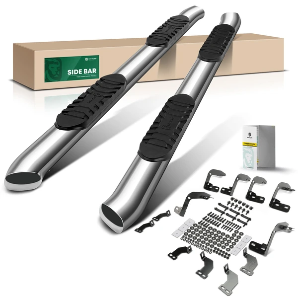 5 Inch Chrome S/S 304 Oval Bent End Side Step Bars for 2011-2018 Ram 1500