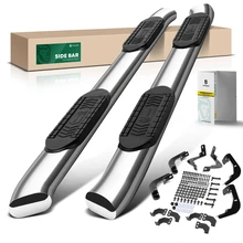 6 Inch Chrome S/S 304 Oval Bent End Side Step Bars for 2011-2018 Ram 1500