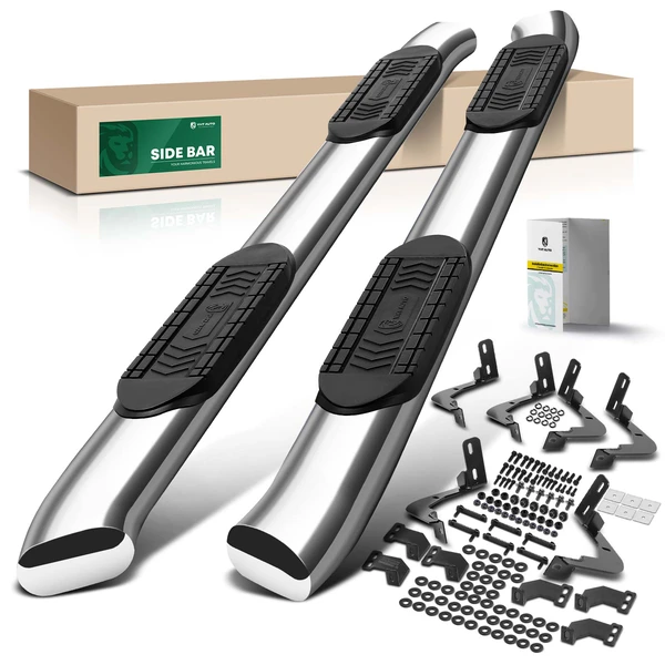 6 Inch Chrome S/S 304 Oval Bent End Side Step Bars for Dodge Ram 1500 Classic Crew Cab Pickup