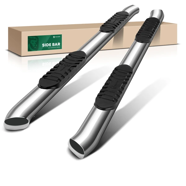 5 Inch Chrome S/S 304 Oval Bent End Side Step Bars for 2010 Dodge Ram 2500