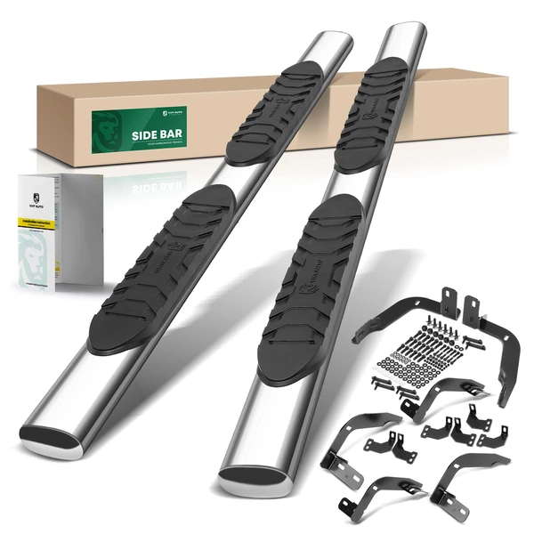 5 Inch Chrome S/S 304 Oval Straight Side Step Bars for 2010 Dodge Ram 2500