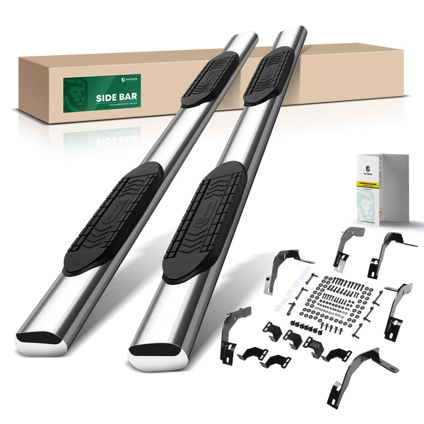 6 Inch Chrome S/S 304 Oval Straight Side Step Bars for 2010 Dodge Ram 2500