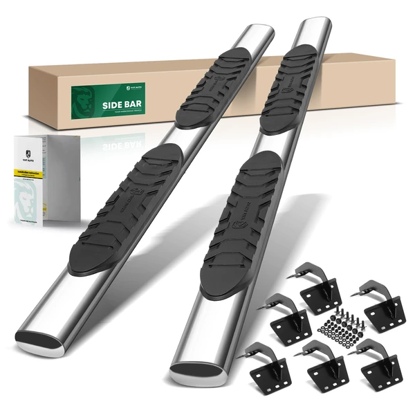 5 Inch Chrome S/S 304 Oval Straight Side Step Bars for 2019-2024 Ram 1500