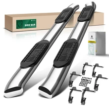 6 Inch Chrome S/S 304 Oval Bent End Side Step Bars for 2019-2024 Ram 1500