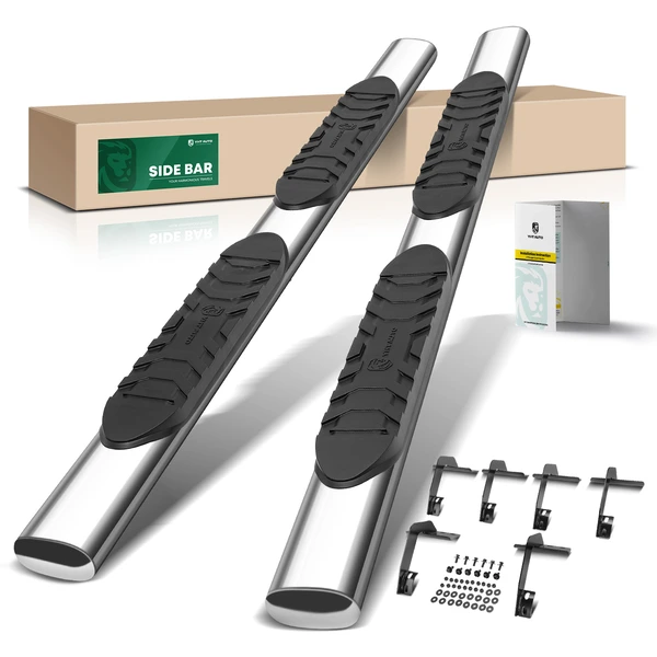 5 Inch Chrome S/S 304 Oval Straight Side Step Bars for 2019-2024 Ram 1500