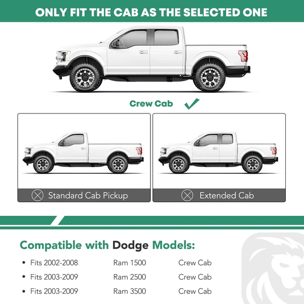 4.25 Inch Chrome S/S 304 Side Step Bars for 2003-2009 Dodge Ram 2500