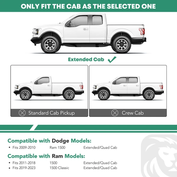 4.25 Inch Chrome S/S 304 Side Step Bars for 2009-2010 Dodge Ram 1500