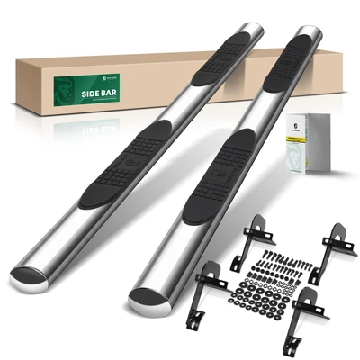 4 Inch Chrome S/S 304 Oval Straight Side Step Bars