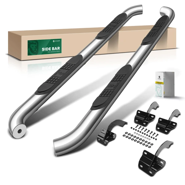 3 Inch Chrome S/S 304 Round Side Step Bars for Ford F-150 2015-2024 Extended Cab