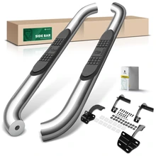 3 Inch Chrome S/S 304 Round Side Step Bars for 2015-2024 Ford F-150