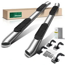 5 Inch Chrome S/S 304 Oval Bent End Side Step Bars for 2022-2023 Ford F-150 Lightning