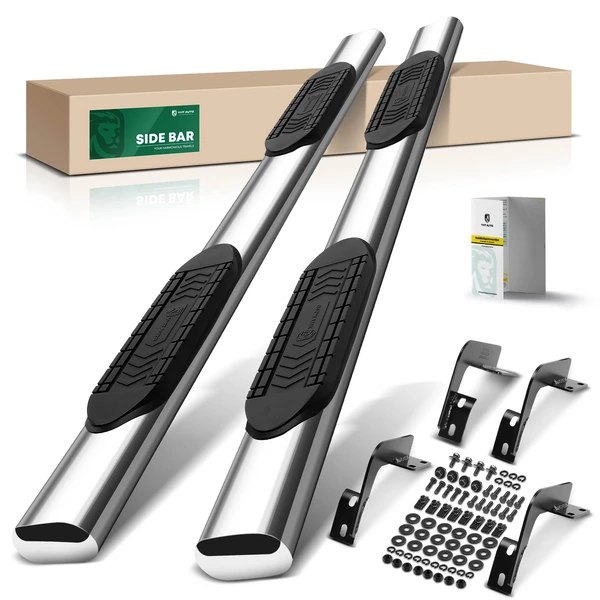 6 Inch Chrome S/S 304 Oval Straight Side Step Bars for 1999-2016 Ford F-250 Super Duty