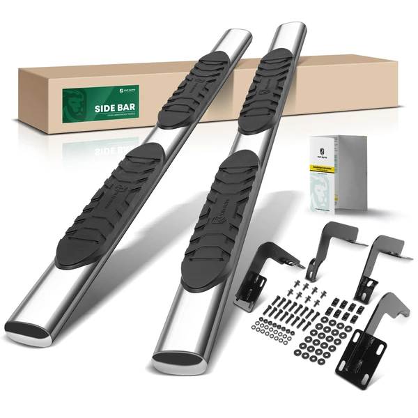 5 Inch Chrome S/S 304 Oval Straight Side Step Bars for 1999-2016 Ford F-250 Super Duty