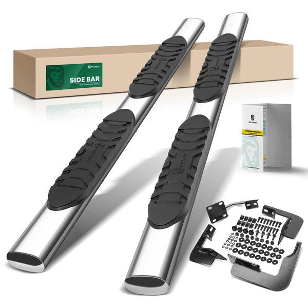 5 Inch Chrome S/S 304 Oval Straight Side Step Bars for 1999-2016 Ford F-350 Super Duty