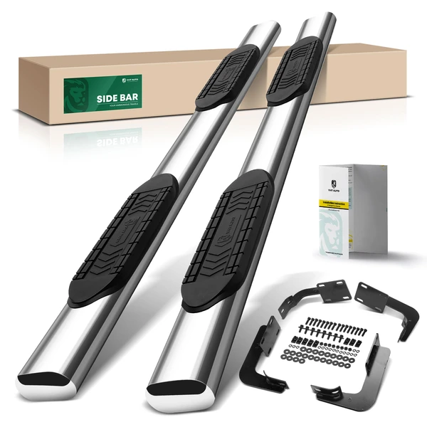 6 Inch Chrome S/S 304 Oval Straight Side Step Bars for 1999-2016 Ford F-350 Super Duty