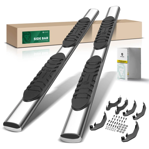 5 Inch Chrome S/S 304 Oval Straight Nerf Bars for 2019-2024 Ford Ranger