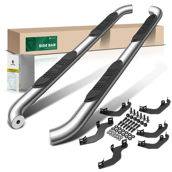 3 Inch Chrome S/S 304 Round Side Step Bars for 2019-2023 Ford Ranger