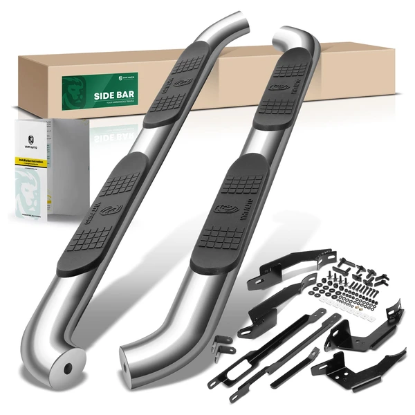 4 Inch Chrome S/S 304 Oval Bent End Side Step Bars for Ford Explorer 2011-2019