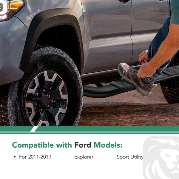 4 Inch Chrome S/S 304 Oval Bent End Side Step Bars for Ford Explorer 2011-2019