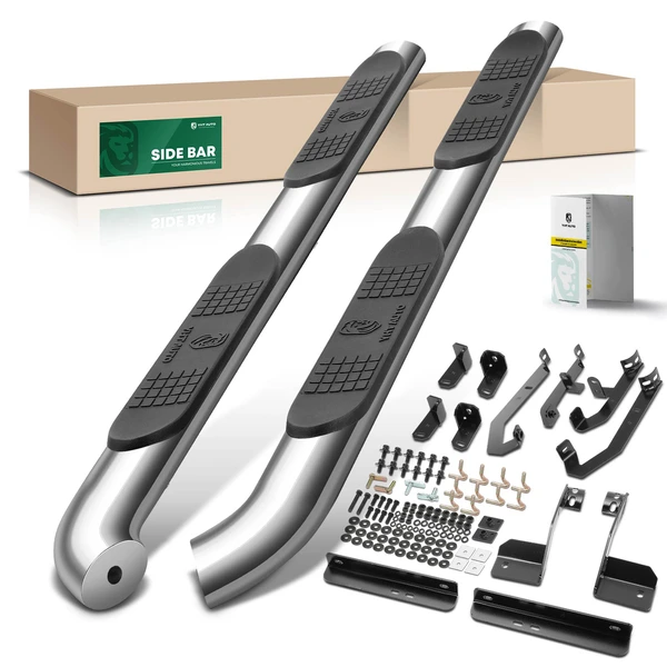 4 Inch Chrome S/S 304 Oval Side Step Bars for 2021-2024 Ford Bronco Sport