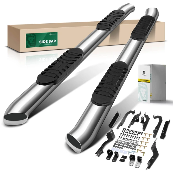 5 Inch Chrome S/S 304 Oval Bent End Side Step Bars for Ford Bronco Sport 2022-2024 SUV